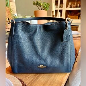 Coach, triple compartment ’Hallie’ bag in navy.